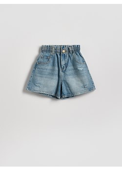 Reserved - Jeansowe szorty paperbag - niebieski ze sklepu Reserved w kategorii Spódnice dziewczęce - zdjęcie 189067584