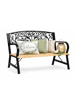 Ławka ogrodowa z oparciem i podłokietnikami S6-T87 ze sklepu Edinos.pl w kategorii Ławki ogrodowe - zdjęcie 189068174