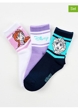 FROZEN Skarpety (3 pary) "Kraina Lodu" w kolorze granatowym, fioletowym i białym ze sklepu Limango Polska w kategorii Skarpetki dziecięce - zdjęcie 189069090