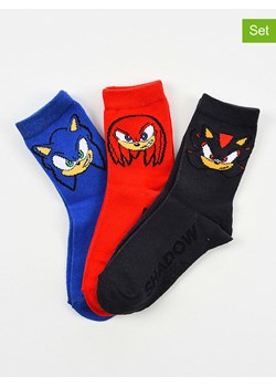 Sonic Skarpety (3 pary) "Sonic" w kolorze niebiesko-czerwono-czarnym ze sklepu Limango Polska w kategorii Skarpetki dziecięce - zdjęcie 189069734