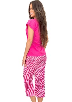 Piżama damska bawełniana w kolorze fuksji Zebra 3/4, Kolor fuksja, Rozmiar S, Donna ze sklepu Primodo w kategorii Piżamy damskie - zdjęcie 189070402