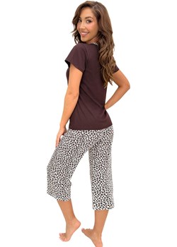 Piżama damska w zwierzęcy wzór Zoya 3/4, Kolor panterka-brąz, Rozmiar S, Donna ze sklepu Primodo w kategorii Piżamy damskie - zdjęcie 189070411