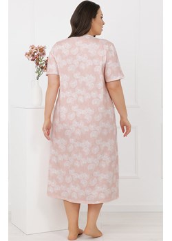 Długa koszula nocna z krótkim rękawem łososiowa Eleni, Kolor łososiowy-wzór, Rozmiar L, Italian Fashion ze sklepu Primodo w kategorii Koszule nocne - zdjęcie 189070431