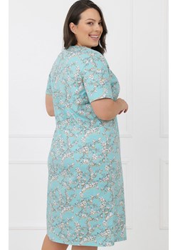Bawełniana koszula nocna z krótkim rękawem Misaki, Kolor turkusowy-wzór, Rozmiar M, Italian Fashion ze sklepu Intymna w kategorii Koszule nocne - zdjęcie 189070893