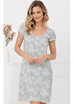 Damska koszula nocna z krótkim rękawem miętowa Perla, Kolor miętowy-wzór, Rozmiar M, Italian Fashion ze sklepu Intymna w kategorii Koszule nocne - zdjęcie 189070901