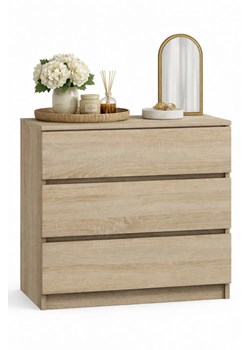 Mała Komoda Z 3 Szufladami Dąb Sonoma L2-G45 ze sklepu Edinos.pl w kategorii Komody - zdjęcie 189070991