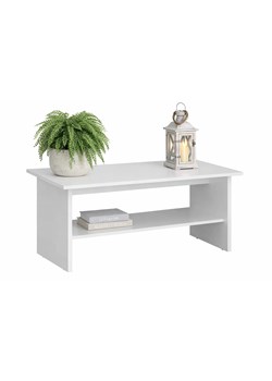 Biała ława skandynawska z półką F1-B47 ze sklepu Edinos.pl w kategorii Stoliki kawowe - zdjęcie 189071031