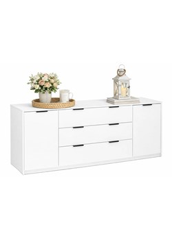 Długa biała komoda z szufladami połysk E9-G23 ze sklepu Edinos.pl w kategorii Komody - zdjęcie 189071032