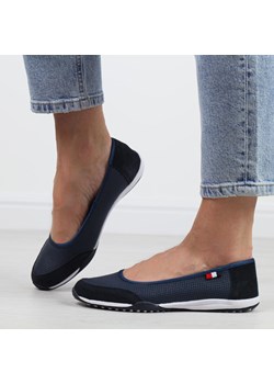 Granatowe ażurowe skórzane baleriny damskie T.Sokolski 600 ze sklepu suzana.pl w kategorii Balerinki - zdjęcie 189075141