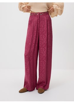 Reserved - Wzorzyste spodnie z wiskozy - fuksja ze sklepu Reserved w kategorii Spodnie damskie - zdjęcie 189075340