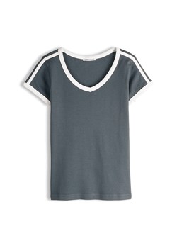 GATE Bawełniana koszulka z kontrastowym dołem 34 ze sklepu gateshop w kategorii Bluzki damskie - zdjęcie 189075583