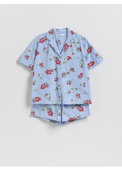 Reserved - Dwuczęściowa piżama we wzory - niebieski ze sklepu Reserved w kategorii Piżamy damskie - zdjęcie 189077653