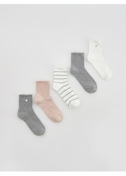 Reserved - Długie skarpety 5 pack - pastelowy róż ze sklepu Reserved w kategorii Skarpetki damskie - zdjęcie 189077672