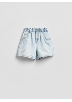 Reserved - Jeansowe szorty paperbag - niebieski ze sklepu Reserved w kategorii Spódnice dziewczęce - zdjęcie 189077673