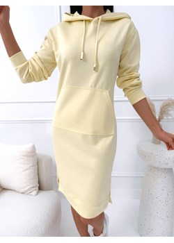 Żółta Sportowa Sukienka z Kapturem ze sklepu ModnaKiecka.pl w kategorii Sukienki - zdjęcie 189079843