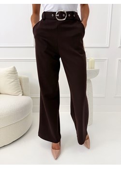 Ciemnobrązowe Eleganckie Spodnie ze sklepu ModnaKiecka.pl w kategorii Spodnie damskie - zdjęcie 189079852