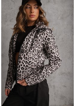 Panterkowa Kurtka z Odpinanym Kapturem Anastaera ze sklepu renee.pl w kategorii Kurtki damskie - zdjęcie 189080370