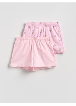 Reserved - Szorty piżamowe 2 pack - różowy ze sklepu Reserved w kategorii Piżamy damskie - zdjęcie 189080654