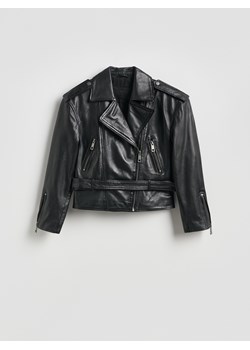 Reserved - Skórzana kurtka ramoneska - czarny ze sklepu Reserved w kategorii Kurtki damskie - zdjęcie 189080733