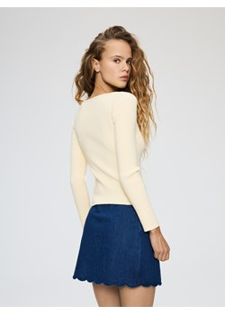 Reserved - Kardigan z dodatkiem wiskozy - jasnożółty ze sklepu Reserved w kategorii Swetry damskie - zdjęcie 189080792