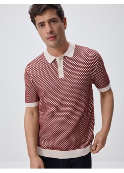 Reserved - Bawełniany sweter polo - czerwony ze sklepu Reserved w kategorii Swetry męskie - zdjęcie 189080810