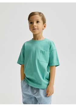 Reserved - Bawełniany t-shirt - jasnoturkusowy ze sklepu Reserved w kategorii T-shirty chłopięce - zdjęcie 189081543