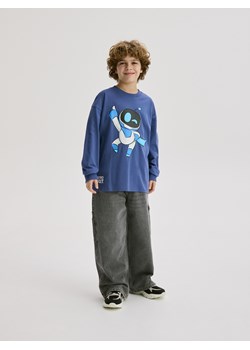 Reserved - Longsleeve Astro Bot - granatowy ze sklepu Reserved w kategorii T-shirty chłopięce - zdjęcie 189081570