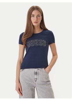 Guess T-Shirt W5GI04 J1314 Granatowy Slim Fit ze sklepu MODIVO w kategorii Bluzki damskie - zdjęcie 189082881