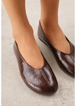 Brązowe Gładkie Balerinki Basic z Zaokrąglonym Noskiem Kaleta ze sklepu renee.pl w kategorii Balerinki - zdjęcie 189084264