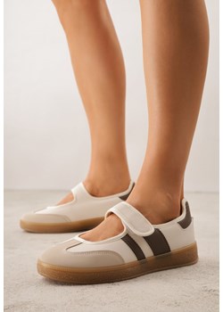 Beżowe Tenisówki Sneakeriny z Paskiem na Rzep Pirel ze sklepu renee.pl w kategorii Buty sportowe damskie - zdjęcie 189084273