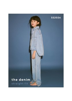 Reserved - Jeansy straight z kokardkami - niebieski ze sklepu Reserved w kategorii Spodnie dziewczęce - zdjęcie 189084583