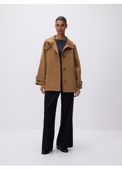 Reserved - Płaszcz handmade z wełną - beżowy ze sklepu Reserved w kategorii Płaszcze damskie - zdjęcie 189084642