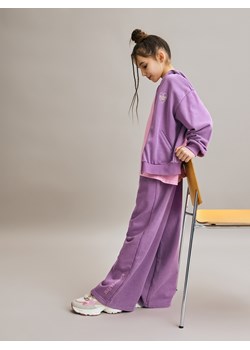 Reserved - Bawełniana bluza z kapturem - ciemnofioletowy ze sklepu Reserved w kategorii Bluzy dziewczęce - zdjęcie 189084933