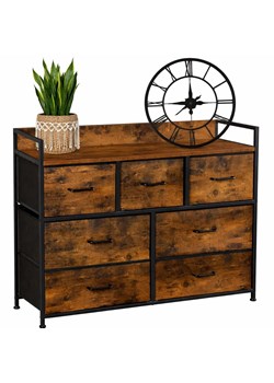 Industrialna Wysoka Komoda Z Szufladami Rustykalny Brąz T4-B42 ze sklepu Edinos.pl w kategorii Komody - zdjęcie 189085870