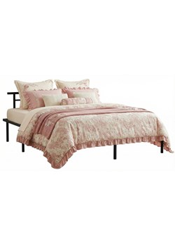 Czarne metalowe łóżko małżeńskie 200x200 cm A4-E98 ze sklepu Edinos.pl w kategorii Łóżka i materace - zdjęcie 189085882