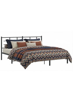 Czarne metalowe łóżko małżeńskie 180x200 cm C1-T10 ze sklepu Edinos.pl w kategorii Łóżka i materace - zdjęcie 189085911