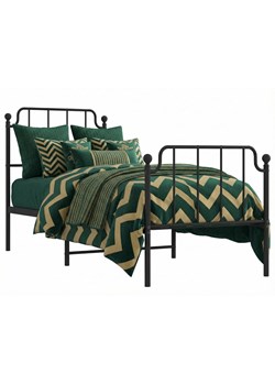 Czarne Metalowe Łóżko Pojedyncze 80X200 Cm T3-B53 ze sklepu Edinos.pl w kategorii Łóżka i materace - zdjęcie 189085912