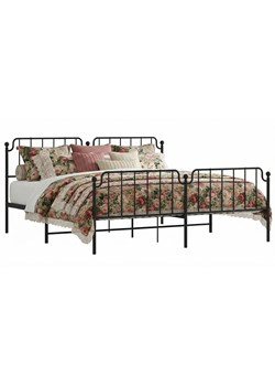 Czarne metalowe łóżko małżeńskie w stylu loft 160x200cm - Barold ze sklepu Edinos.pl w kategorii Łóżka i materace - zdjęcie 189085914
