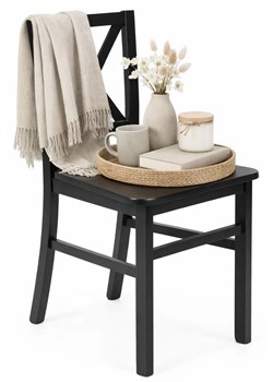 Czarne drewniane krzesło do stołu G7-C50 ze sklepu Edinos.pl w kategorii Krzesła - zdjęcie 189085922