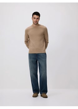 Reserved - Strukturalny sweter z bawełną - beżowy ze sklepu Reserved w kategorii Swetry męskie - zdjęcie 189087011