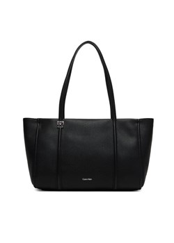 Torebka Calvin Klein Emblem Hw Pebble Tote LV04F3424G Czarny ze sklepu eobuwie.pl w kategorii Torby Shopper bag - zdjęcie 189088091