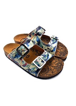 Calceo Klapki w kolorze niebieskim ze wzorem ze sklepu Limango Polska w kategorii Klapki damskie - zdjęcie 189090550