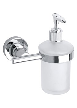 tesa Dozownik mydła "Luup" w kolorze srebrno-białym - 12,5 x 15,5 x 10 cm ze sklepu Limango Polska w kategorii Dozowniki do mydła - zdjęcie 189095101