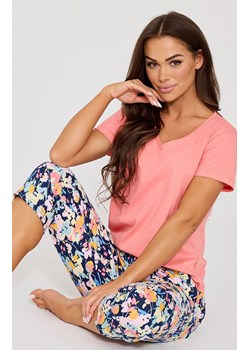 Bawełniana piżama damska Violetta 875/338, Kolor różowo-niebieski, Rozmiar 2XL, Cornette ze sklepu Primodo w kategorii Piżamy damskie - zdjęcie 189096320