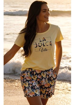 Bawełniana piżama damska dwuczęściowa Dolce Vita 880/331, Kolor żółto-niebieski, Rozmiar 2XL, Cornette ze sklepu Primodo w kategorii Piżamy damskie - zdjęcie 189096330