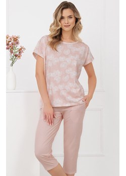 Piżama damska ze spodniami 3/4 łososiowa Kalina, Kolor łososiowy-wzór, Rozmiar S, Italian Fashion ze sklepu Primodo w kategorii Piżamy damskie - zdjęcie 189096384