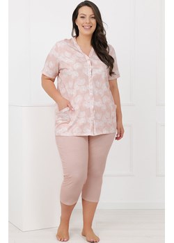 Rozpinana piżama damska łososiowa Perla, Kolor łososiowy-wzór, Rozmiar M, Italian Fashion ze sklepu Primodo w kategorii Piżamy damskie - zdjęcie 189096433