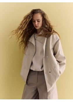 Reserved - Kurtka z imitacji skóry - beżowy ze sklepu Reserved w kategorii Kurtki damskie - zdjęcie 189096842