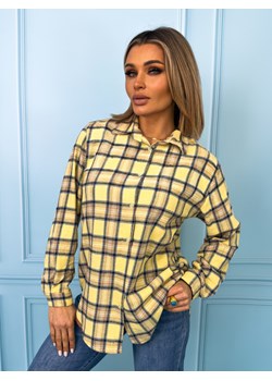KOSZULA BAWEŁNIANA OVERSIZE W KRATĘ- ŻÓŁTA ze sklepu olika.com.pl w kategorii Koszule damskie - zdjęcie 189097094