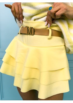 SPÓDNICO-SPODENKI MASEŁKO Z FALBANAMI+PASEK- ŻÓŁTA ze sklepu olika.com.pl w kategorii Spódnice - zdjęcie 189097213